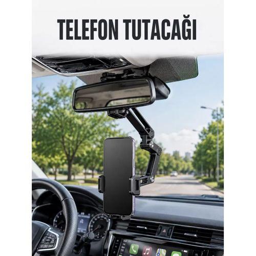 Araç Dikiz Aynası Telefon Tutucu Ayarlanabilir Katlanabilir Navigasyon Telefon Standı