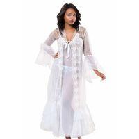 Beyaz Dantelli Sabahlık & Gecelik Takım 2' Li - 1485