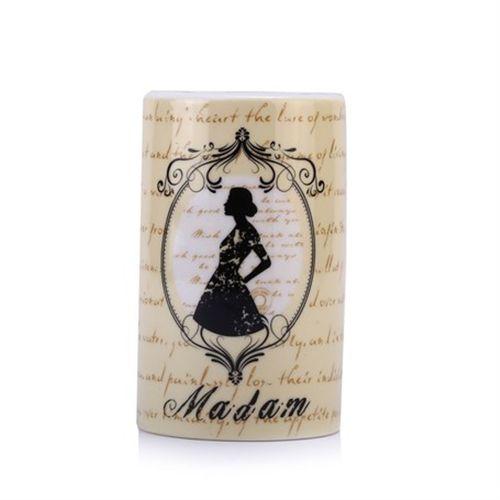 2 Adet Seramik Diş Fırçalık Madam Desenli 7X7X11Cm Banyo Seti