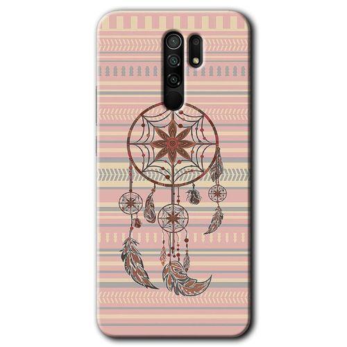 Xiaomi Redmi 9 HD Baskılı Kılıf + 9D Tam Ekran Koruyucu - Mandala Retro