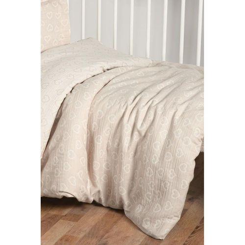 Kanz Kanz Jakarlı Müslin Bebek Nevresim Takımı Knz-013 Heart Kahve