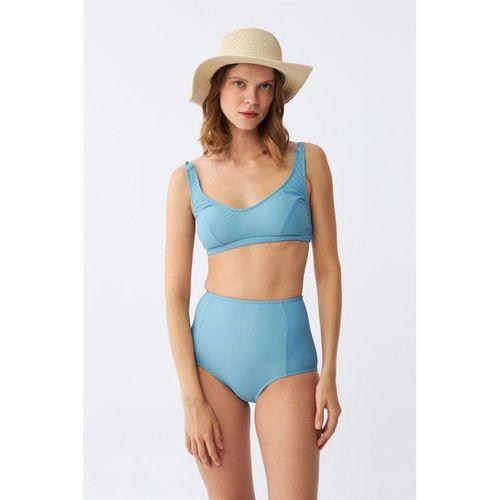 Kadın Basic Turkuaz Pedli Yüksek Bel Bikini Takımı