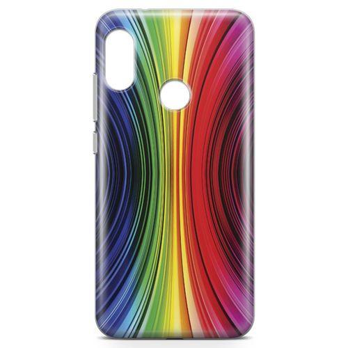 Xiaomi Mi A2 Lite Kılıf Asimetrik Gökkuşağı Arka Kapak Koruma Desenli Full Koruyucu
