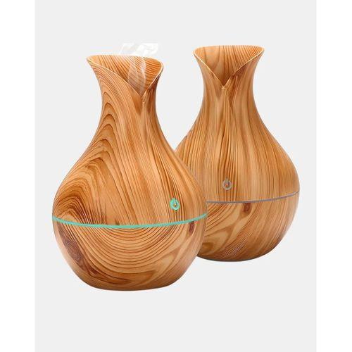 Ahşap Desenli Aromaterapi Difüzör 130 Ml Ultrasonik Ve 7 Renk Led Işıklı