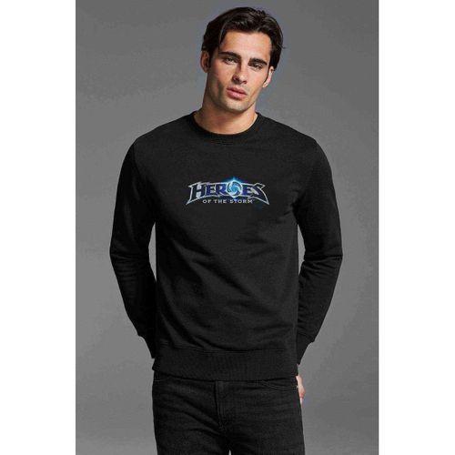 HOS Baskılı Siyah Erkek Sweatshirt