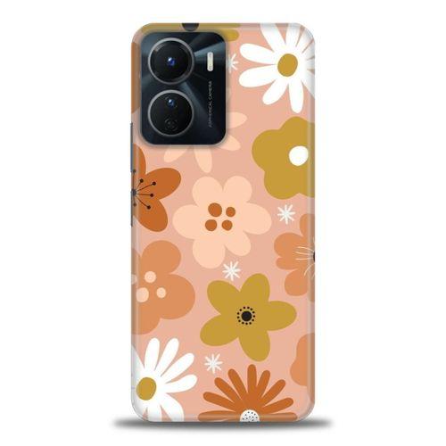 Tecno Spark 9 Pro Kılıf HD Baskılı Kılıf - Kahveli Çiçekler + Tam Ekran Koruyucu