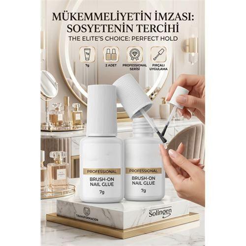 2 ADET Fırçalı Tırnak Yapıştırıcısı 7gr - Kırılmaz Bağ, Profesyonel Sonuç Solingen Professional  723061