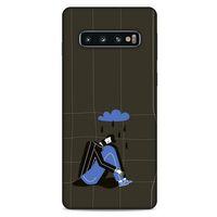 Samsung Galaxy S10 Kılıf Depresyon (33) Hybrid Kılıf Kahve Toz Pembe