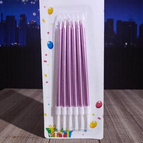 YÜKSEK KALİTE 12 ADET PARLAK METALİK PEMBE MUM 14 CM METALİK PEMBE PASTA MUMU PEMBE DOĞUM GÜNÜ MUMU