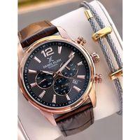 Daniel Klein Deri Kordon İç Kadran Fonksiyonları Aktif 3 Atm Suya Dayanıklı Erkek Kol Saati E14063-4