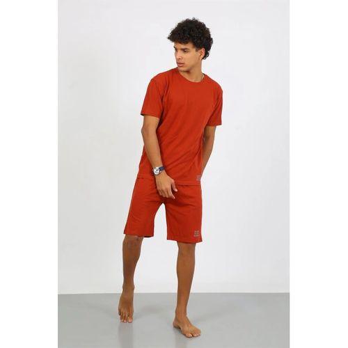 Erkek Pamuk Lakost Alt Üst Kaprili Pijama Takım Kremit
