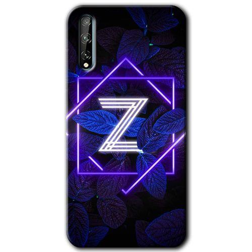 Potkal Hediye Fabrikası Huawei P Smart S Kılıf HD Desen Baskılı Arka Kapak - Dark Neon Yaprak Z Harfi