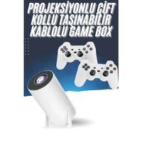 4k Wireless Çift Kollu Kumandalı Oyun Projeksiyonu Retro Video Oyunu