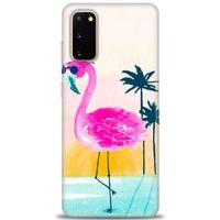 Samsung Galaxy S20 Kılıf HD Baskılı Kılıf - Flamingo + Tam Ekran Koruyucu