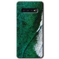Potkal Hediye Fabrikası Samsung Galaxy S10 Kılıf HD Desen Baskılı Arka Kapak - Yeşil Okyanus