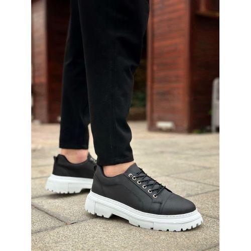 BA0245 Siyah Akıllı Lastik Bağcık Yüksek Taban Günlük Erkek Ayakkabı