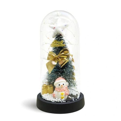 Yılbaşı Temalı Işıklı  Dekoratif Cam Fanus