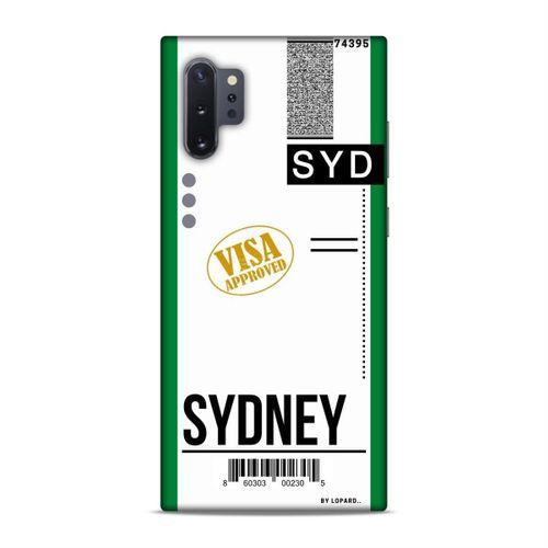Samsung Galaxy Note 10 Pro Kılıf Uçak Bileti Sydney Arka Kapak Koruma Desenli Full Koruyucu