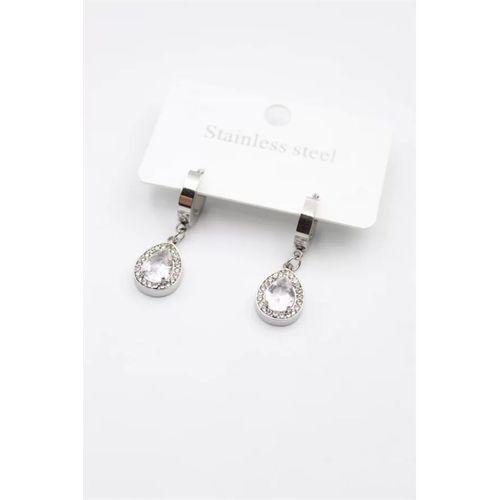 Damla Taşlı Küpe - Gümüş