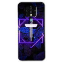Tecno Camon 16 Kılıf HD Desen Baskılı Arka Kapak - Dark Neon Yaprak T Harfi