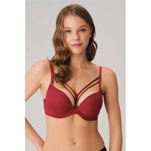 Kadın Balenli Destekli Dolgulu Askıları Çıkabilen Yaka Detaylı T-shirt Sütyeni