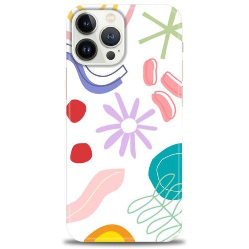 iPhone 13 Pro Kılıf HD Baskılı Kılıf - Çiçek Yıldız + Tam Ekran Koruyucu