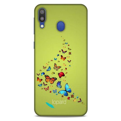 Samsung Galaxy M20 Kılıf Kelebek Etkisi (48) Bumper Kılıf Pembe Yeşil