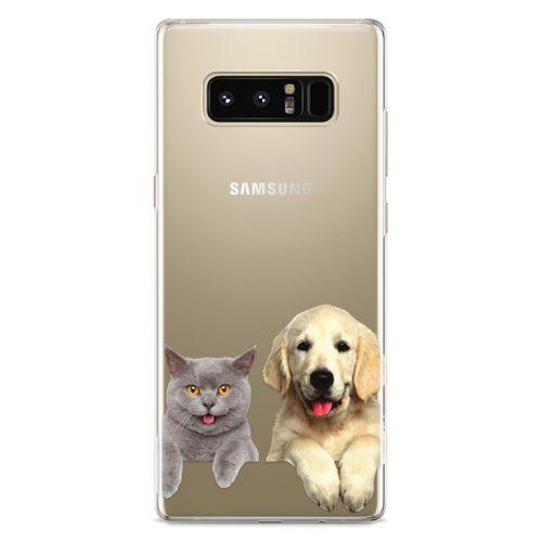 Samsung Galaxy Note 8 Kılıf Scottish Fold Kedi Ve Köpek Arka Kapak Koruma Desenli Full Koruyucu
