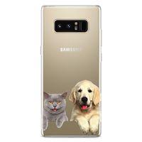 Samsung Galaxy Note 8 Kılıf Scottish Fold Kedi Ve Köpek Arka Kapak Koruma Desenli Full Koruyucu