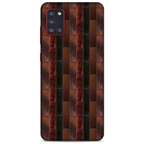 Samsung Galaxy A31 Kılıf Patchwork (8) Baskılı Kılıf Siyah Kahverengi