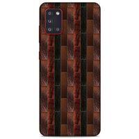Samsung Galaxy A31 Kılıf Patchwork (8) Baskılı Kılıf Siyah Kahverengi