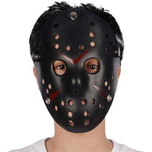 Siyah Renk Kırmızı Çizgili Tam Yüz Hokey Jason Maskesi Hannibal Maskesi - Lisinya