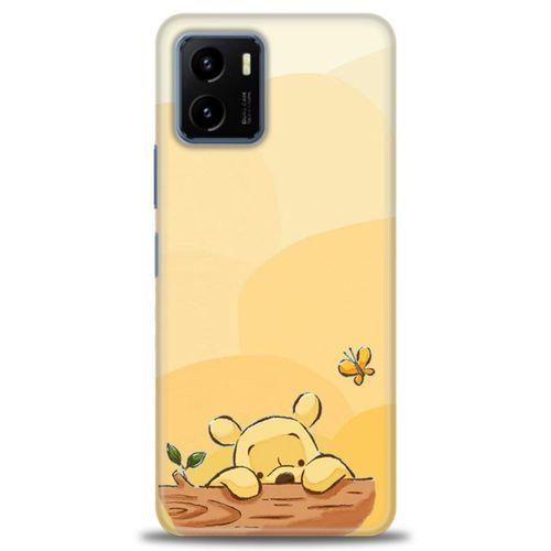Vivo Y15S Kılıf HD Baskılı Kılıf - Winnie ve Kelebek + Tam Ekran Koruyucu