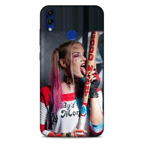 Huawei Honor 8C Uyumlu Kılıf Harley Quinn (23) Ultra Koruma Kılıfı Kırmızı-menekşe