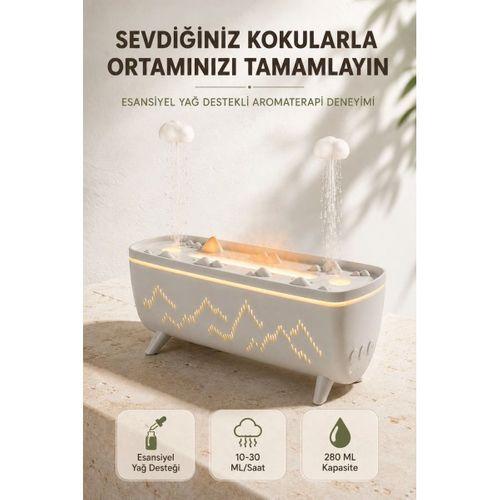 Ultrasonik Hava Nemlendirici Aromaterapi Difüzörü Jöle Yağmur Efektli Led Işıklı 280 Ml