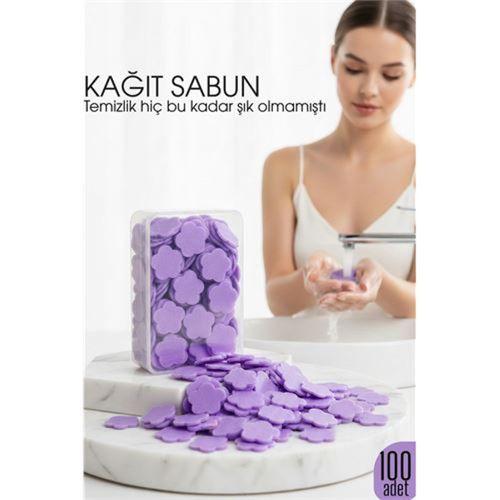 Parfümlü Elde Eriyen Kağıt Sabun - 100 lü paket Sihirli Sabun – Hijyenik Seyahat Kutusu