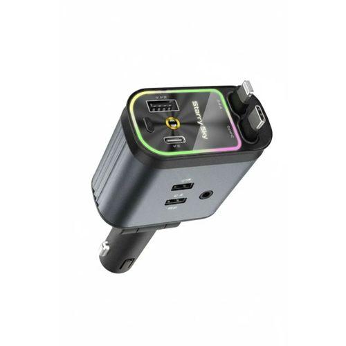 4’ü 1 Arada Araç Çakmaklık Şarj Cihazı 66w Type-c Hızlı Şarj Çift Usb Telefon Şarj Geri Çekilebilir Kablo