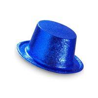 Koyu Mavi Renk Uzun Plastik Simli Parti Şapkası