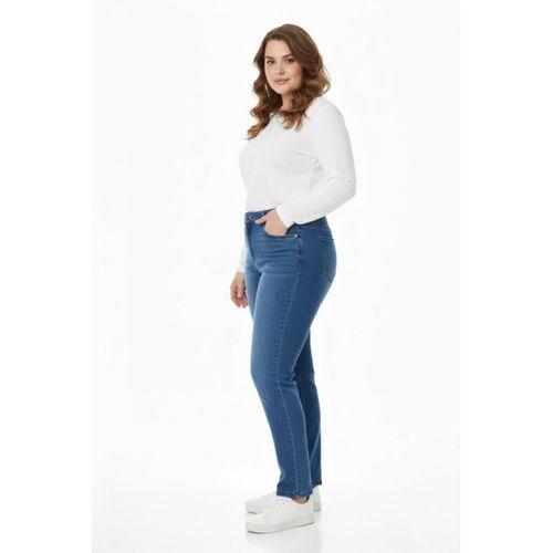 Kadın Bilek Jeans Pantolon Kemer Lastikli Düğmeli BGL-ST05057