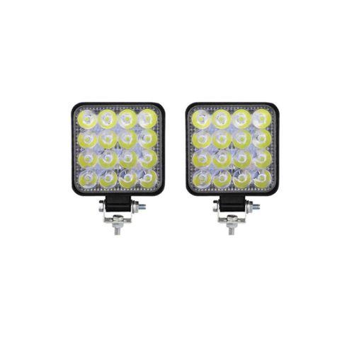 Off Road Sis Gündüz Farı Çalışma Lambası 8,5x8,5cm Kare 16 Led Traktör Kamyon Iş Makinesi