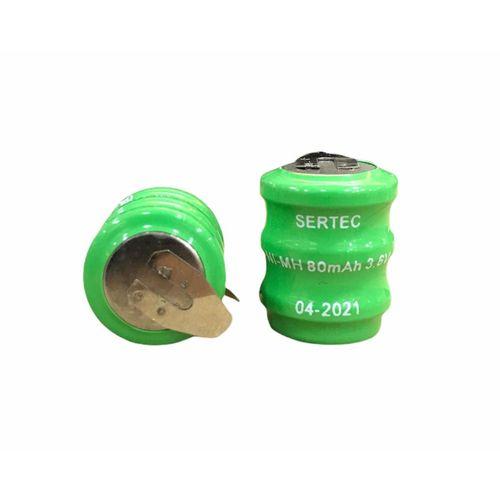 3.6V 3S1P 80 Mah 2 Pin NI-MH Buton Pil