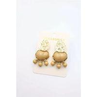 Taşlı Küpe - Kahverengi