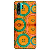 Huawei P30 Pro Kılıf Pastel Renkler (39) Liquid Crystal Kılıf Turuncu Yeşil