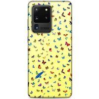 Samsung Galaxy S20 Ultra Kılıf Kelebek Etkisi (14) Lansman Kılıf Kırmızı Krem