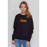 CONQUEROR' BALDE Baskılı Siyah Kadın Sweatshirt