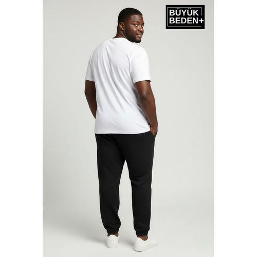 Erkek Büyük Beden BROOKLYN Baskılı Paça Lastikli Rahat Kesim Jogger İnce Eşofman Altı SPR26BEA951-2