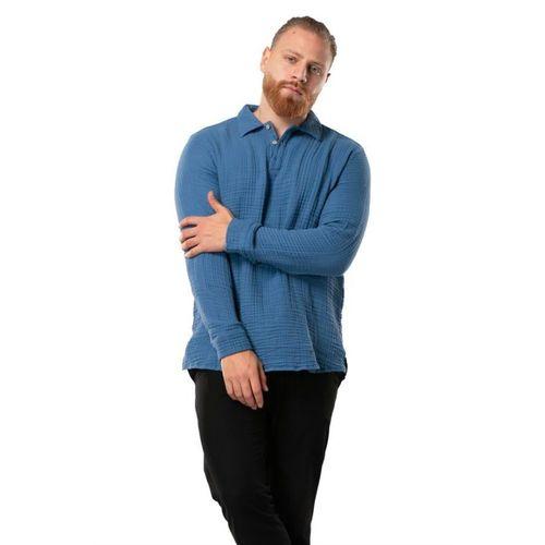 Uzun Kol Double Müslin Erkek Sonbahar ve Kışlık Sweatshirt İndigo indg