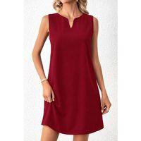 Kadın Askılı V Yakalı Mini Ithal Krep Elbise
