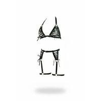 Siyah Harness Takım Çapraz Bağlamalı Suni Deri - Brf1389