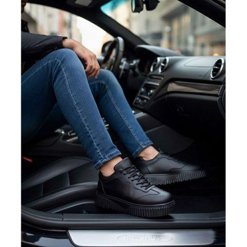 BA0802 BOA Siyah Renk Siyah  Yüksek Taban Erkek Günlük Ayakkabı